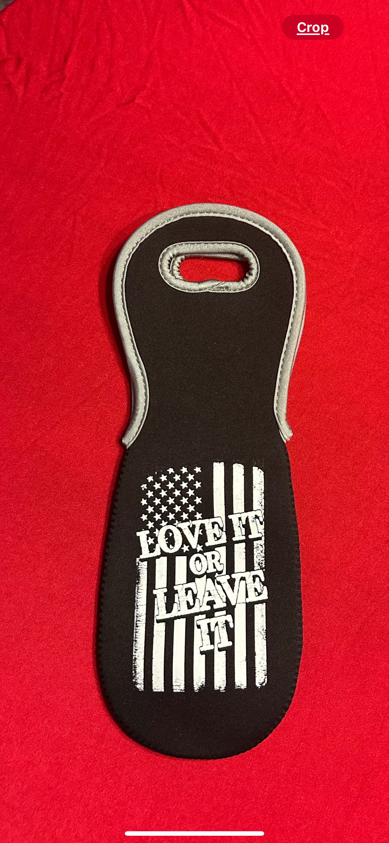 Wine tote - Single bottle with USA love it or Leave it